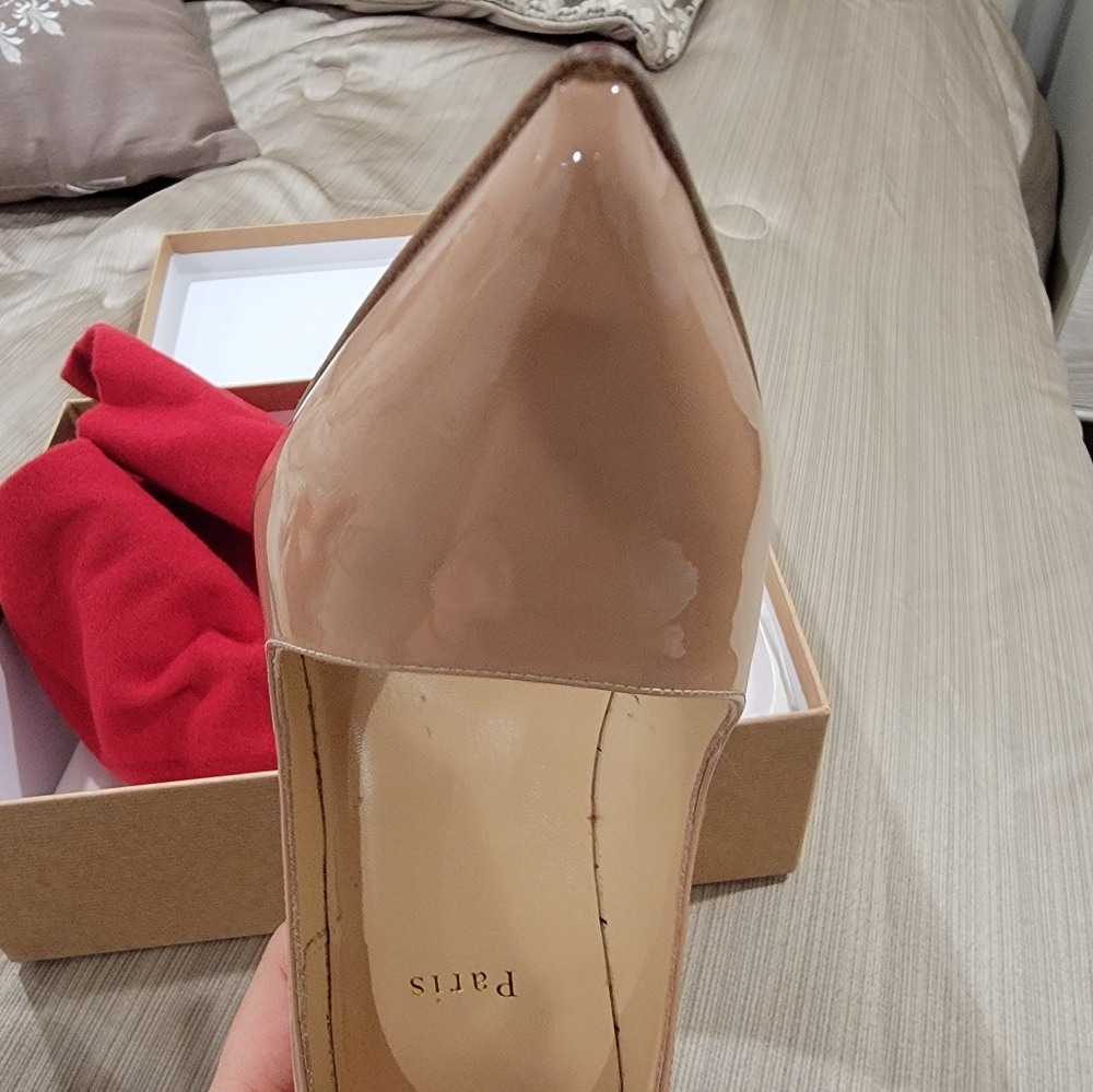 Louboutin So Kate 120 Patent Nude heels - Picture 10 of 12